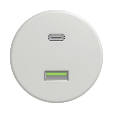 Reblig - Retro USB zásuvka A+C bez rámečku keramická bílá