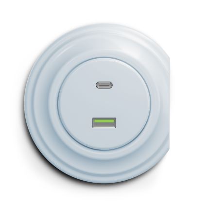 Reblig - Retro USB zásuvka A+C bez rámečku modrá