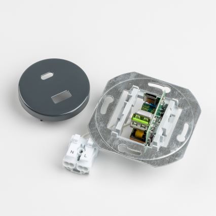 Reblig - Retro USB zásuvka A+C s rámečkem antracit