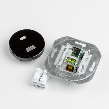 Reblig - Retro USB zásuvka A+C s rámečkem černá