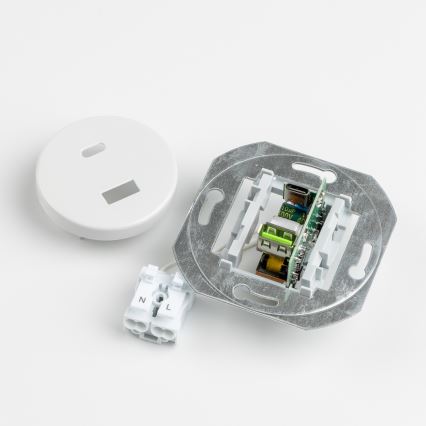 Reblig - Retro USB zásuvka A+C s rámečkem keramická bílá