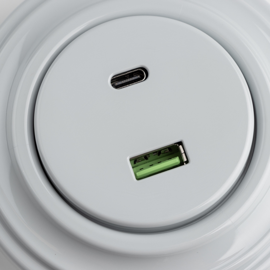 Reblig - Retro USB zásuvka A+C s rámečkem šedá