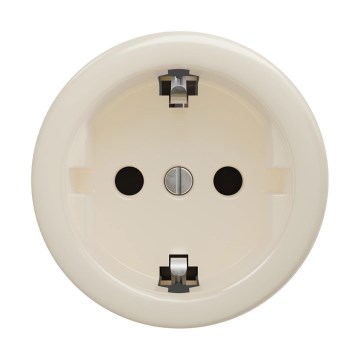 Reblig - Retro zásuvka domovní bez rámečku SCHUKO 230V/16A béžová