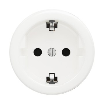 Reblig - Retro zásuvka domovní bez rámečku SCHUKO 230V/16A sněhově bílá