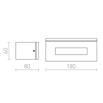 RED - Design Rendl - R10439 - Venkovní nástěnné svítidlo WOOP 1xR7s/48W/230V IP54