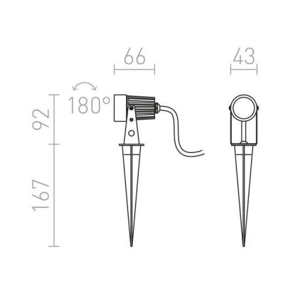 RED - Design Rendl - R10530 - LED Venkovní svítidlo GUN LED/3W/230V IP65