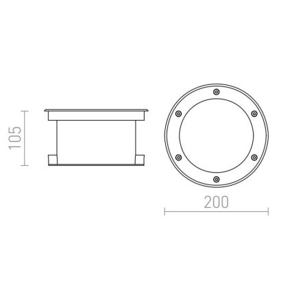 RED - Design Rendl - R10532 - LED Venkovní zápustné svítidlo TERRA LED/20W/230V IP67