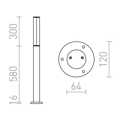 RED - Design Rendl - R10548 - LED Venkovní lampa VADIS LED/8W/230V IP54