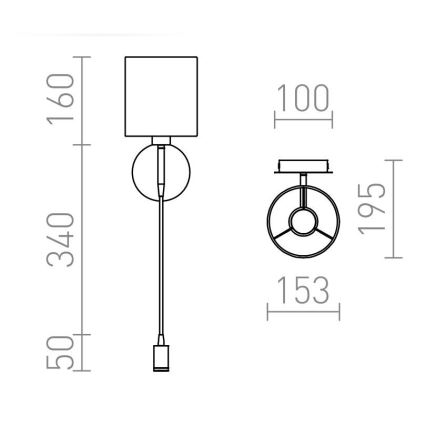 RED - Design Rendl - R10580 - LED Nástěnná lampa VERSA 1xE27/42W/230V + LED/3W