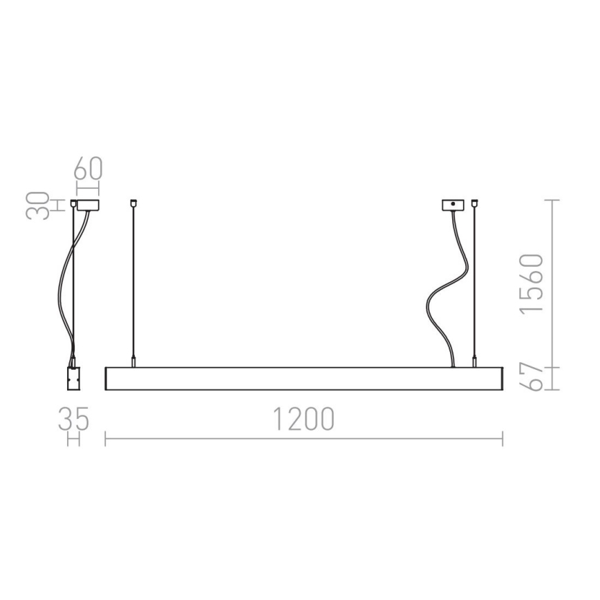 RED - Design Rendl - R12718 - LED Lustr na lanku PESANTE LED/40W/230V
