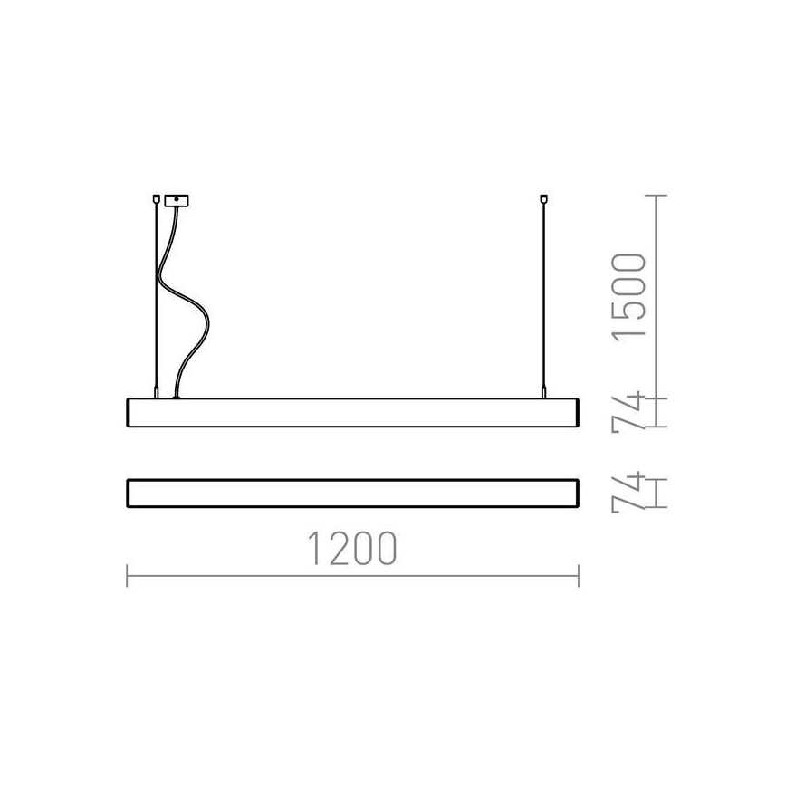 RED - Design Rendl - R12721 - LED Lustr na lanku PESANTE LED/40W/230V černá