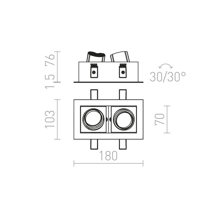 RED - Design Rendl - R12857 - LED Podhledové svítidlo BONDY 2xLED/7W/230V