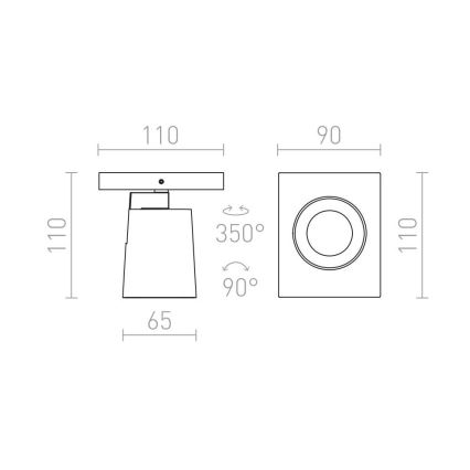 RED - Design Rendl - R12912 - Nástěnné bodové svítidlo KENNY 1xGU10/35W/230V