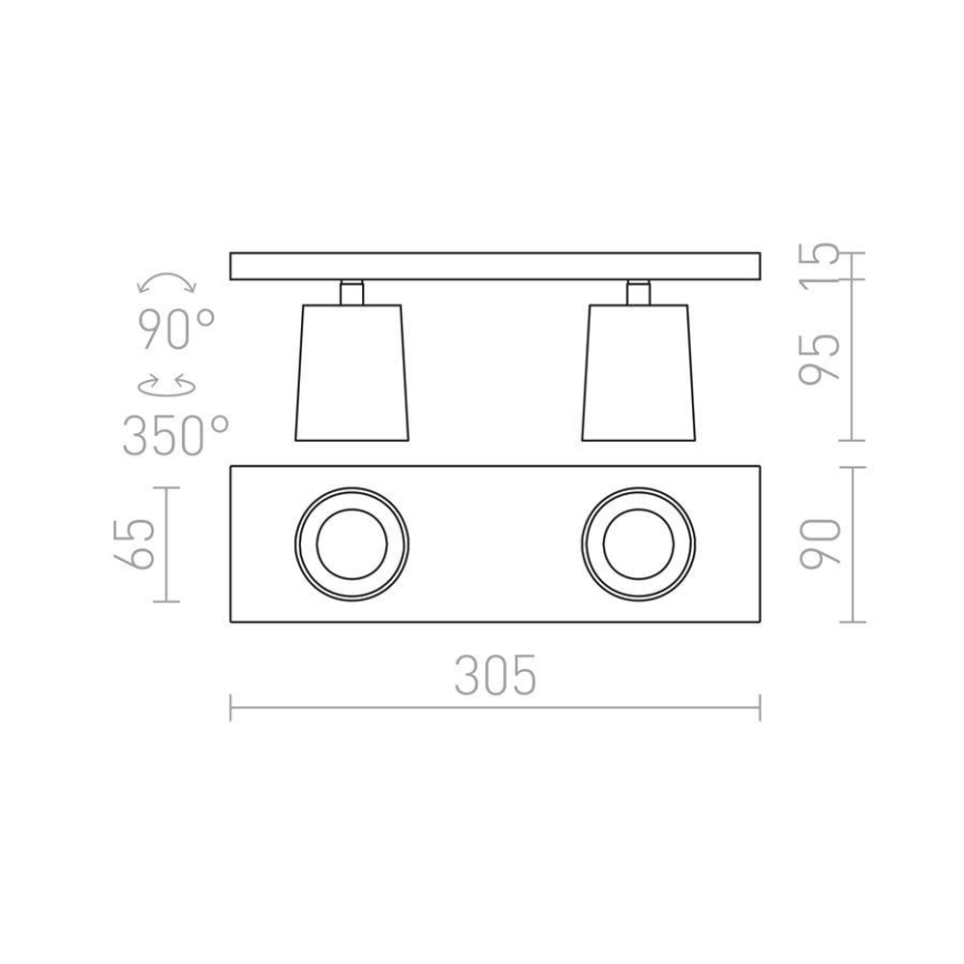 RED - Design Rendl - R12915 - Bodové svítidlo KENNY 2xGU10/35W/230V