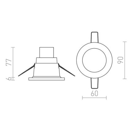 RED - R12659 - Koupelnové podhledové svítidlo LEROY 1xGU5,3/35W/12V IP44