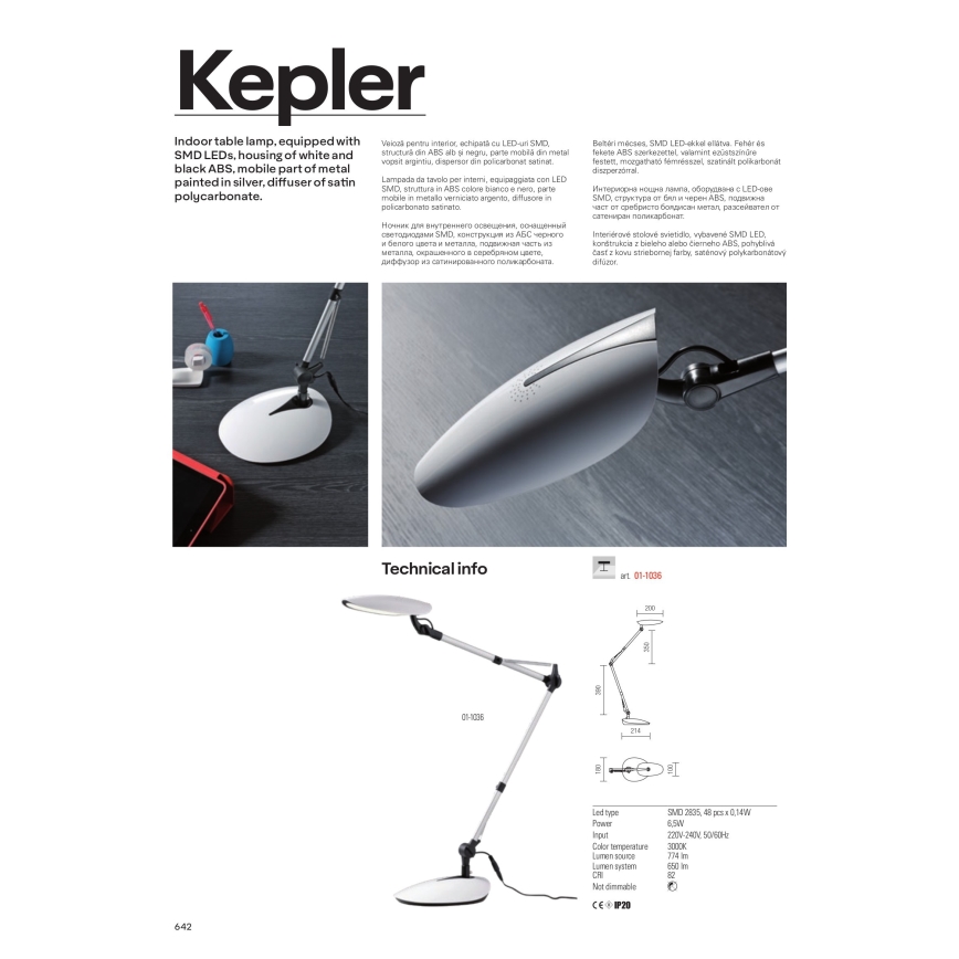 Redo 01-1036 - LED Stolní lampa KEPLER VEIOZA LED/6.5W/230V