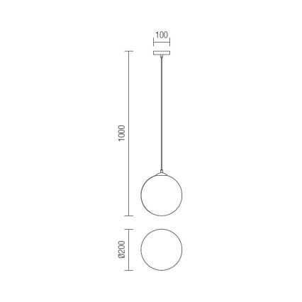 Redo 01-1064 - Lustr na lanku OLA 1xE27/42W/230V pr. 20 cm