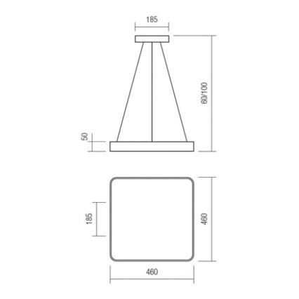 Redo 01-1124 - LED Lustr na lanku SCREEN LED/48W/230V 3000K