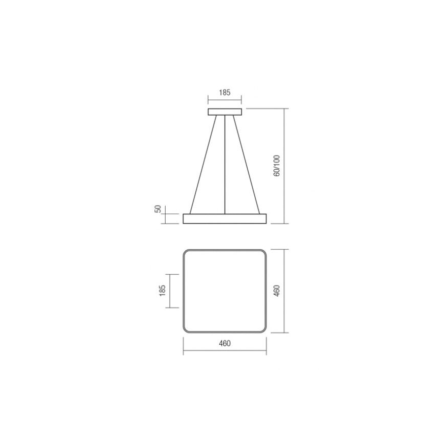 Redo 01-1124 - LED Lustr na lanku SCREEN LED/48W/230V 3000K