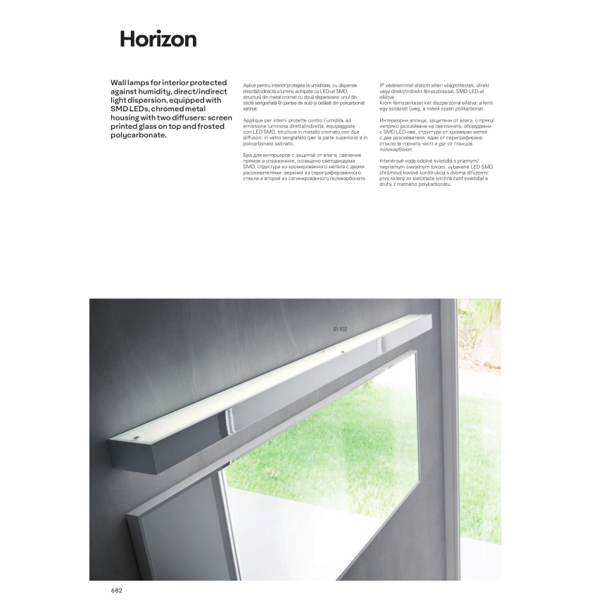 Redo 01-1131 - LED Koupelnové osvětlení zrcadla HORIZON LED/24W/230V 90 cm IP44 lesklý chrom