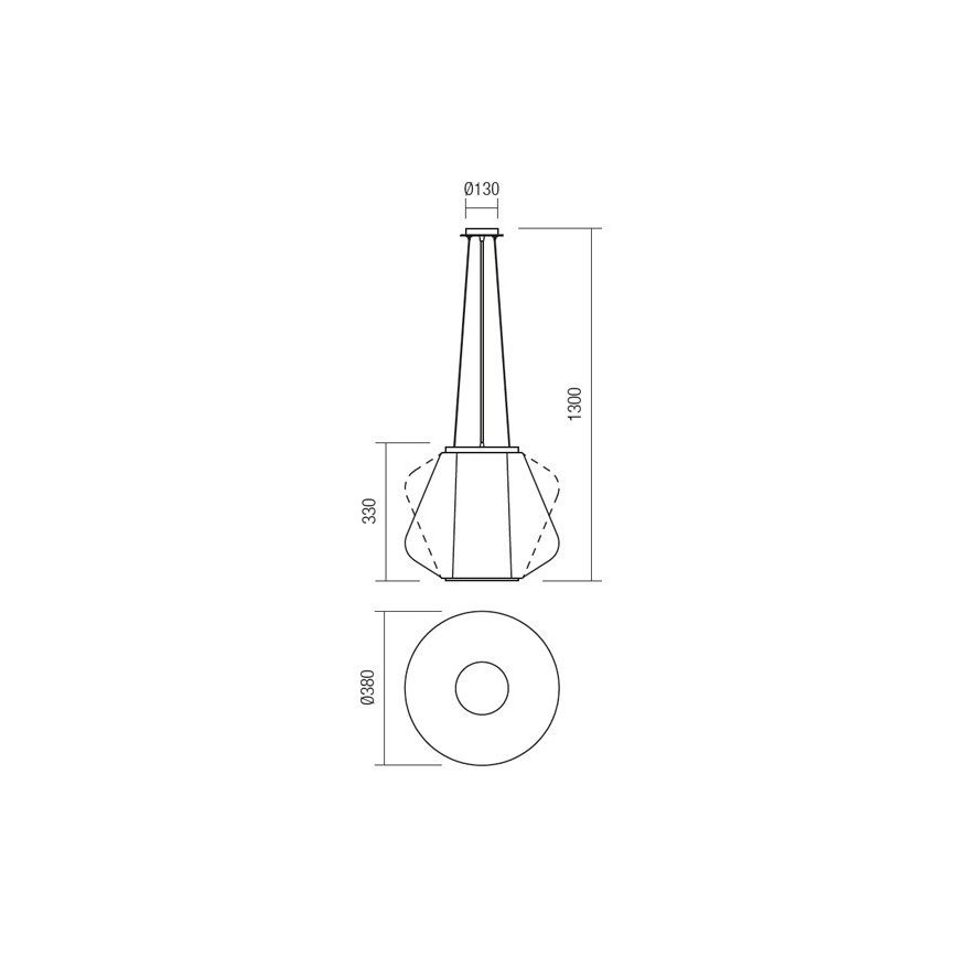 Redo 01-1140 - Lustr na lanku FUSION 1xE27/42W/230V pr. 38 cm šedá