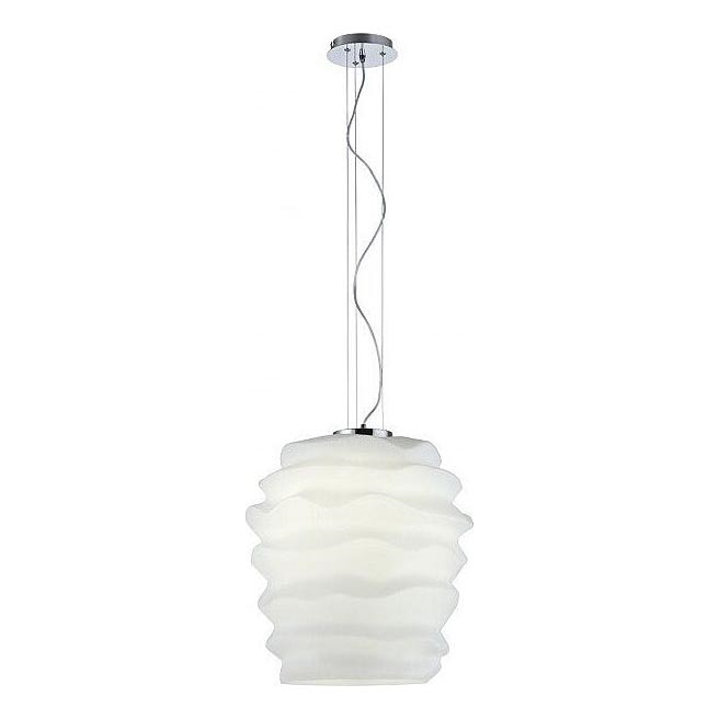 Redo 01-1142 - Lustr na lanku MAGMA 1xE27/42W/230V pr. 38 cm lesklý chrom/bílá