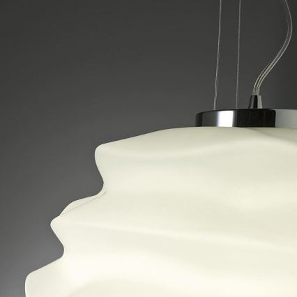 Redo 01-1142 - Lustr na lanku MAGMA 1xE27/42W/230V pr. 38 cm lesklý chrom/bílá