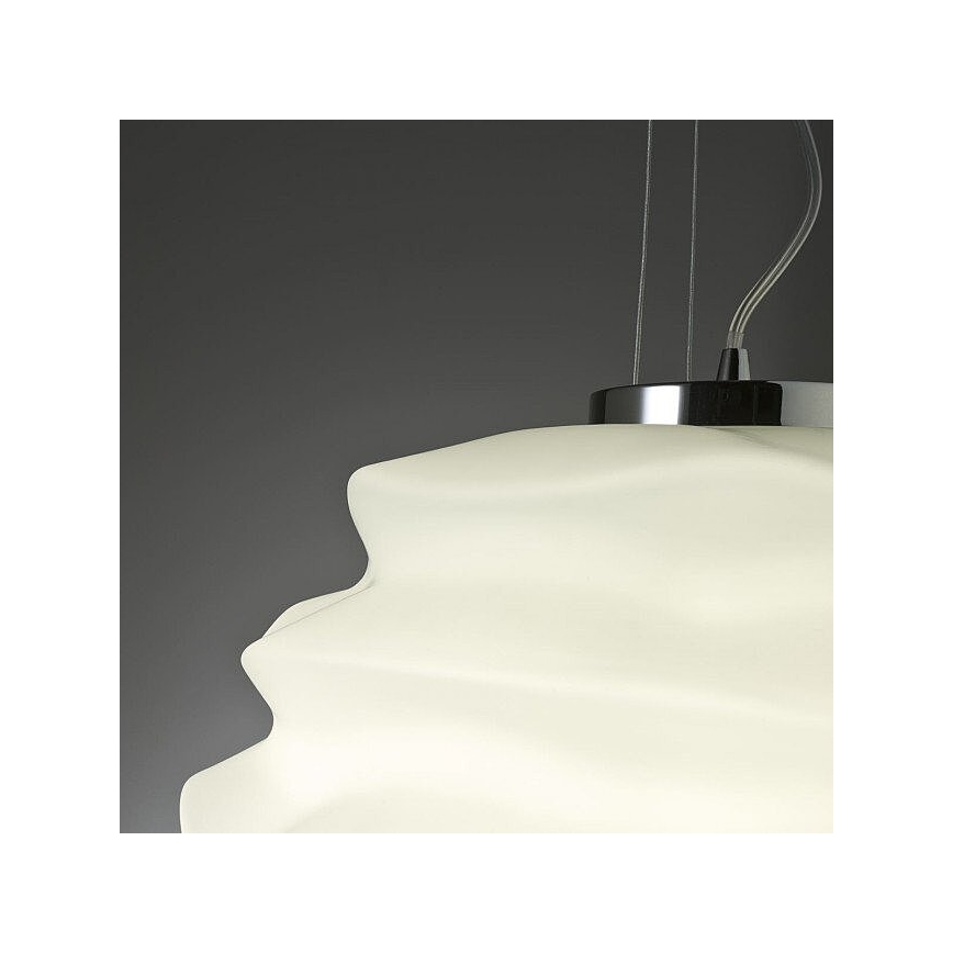 Redo 01-1142 - Lustr na lanku MAGMA 1xE27/42W/230V pr. 38 cm lesklý chrom/bílá