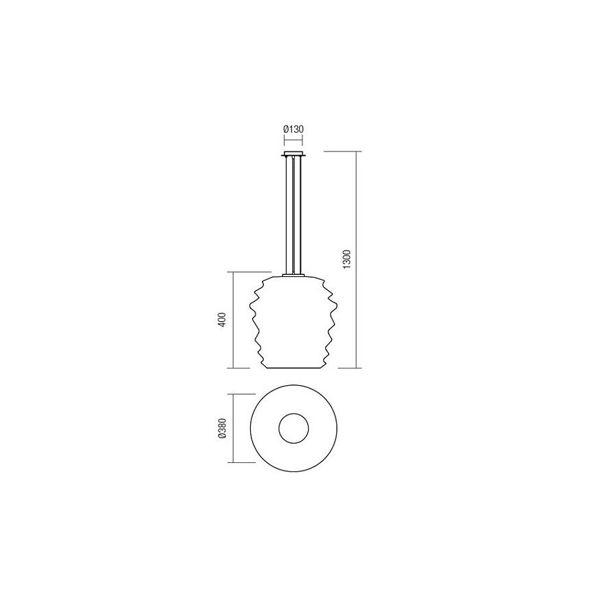 Redo 01-1142 - Lustr na lanku MAGMA 1xE27/42W/230V pr. 38 cm lesklý chrom/bílá