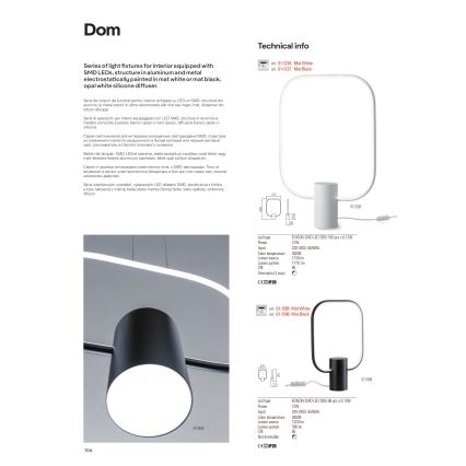 Redo 01-1226 - LED Stmívatelná stolní lampa DOM LED/21W/230V bílá