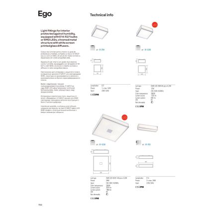 Redo 01-1236 - LED Koupelnové stropní svítidlo EGO LED/12W/230V IP44 lesklý chrom