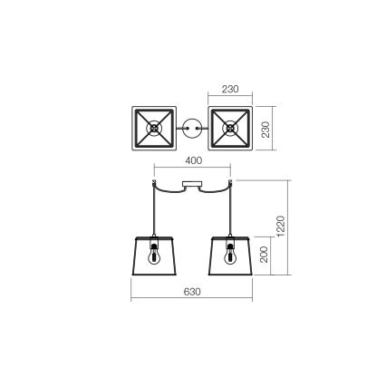 Redo 01-1264 - Lustr na lanku SKETCH 2xE27/42W/230V pavouk