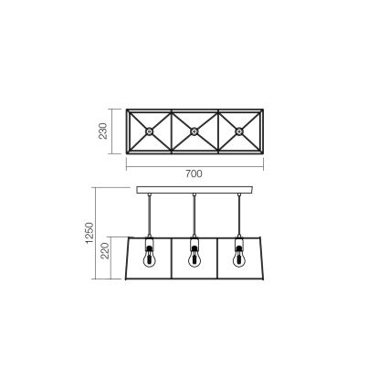 Redo 01-1266 - Lustr na lanku SKETCH 3xE27/42W/230V