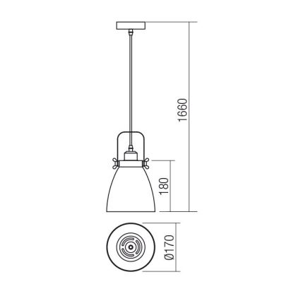 Redo 01-1273 - Lustr na lanku ARNE 1xE27/42W/230V šedá