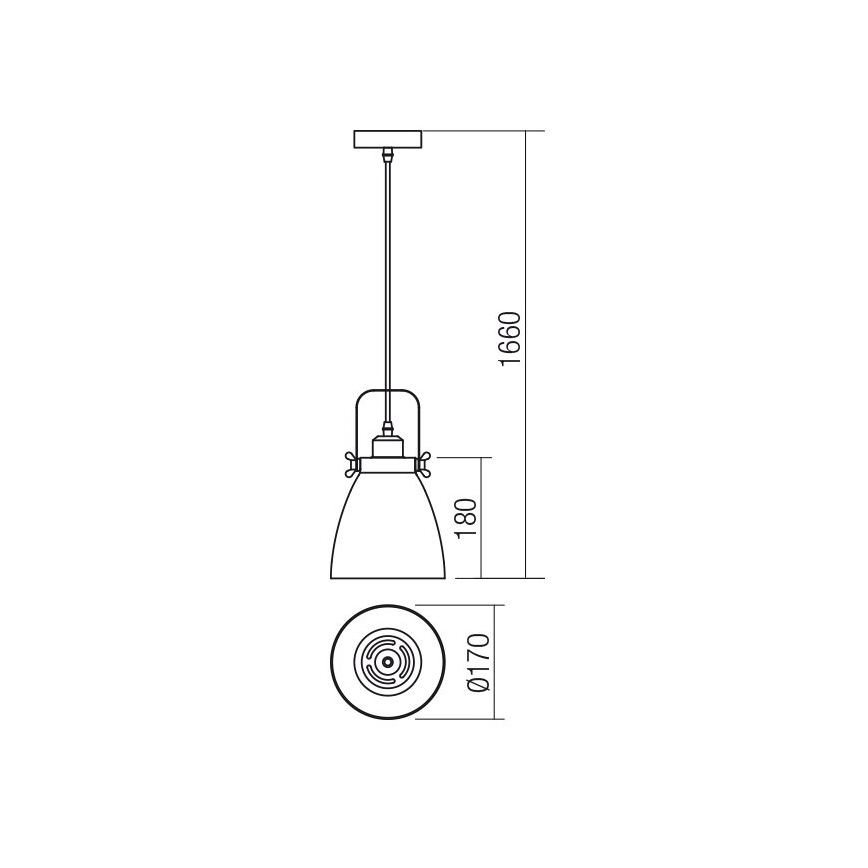 Redo 01-1273 - Lustr na lanku ARNE 1xE27/42W/230V šedá