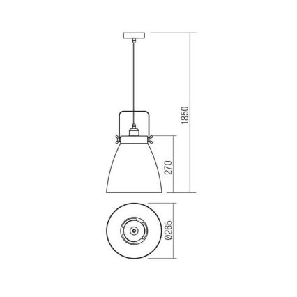 Redo 01-1275 - Lustr na lanku ARNE 1xE27/42W/230V šedá