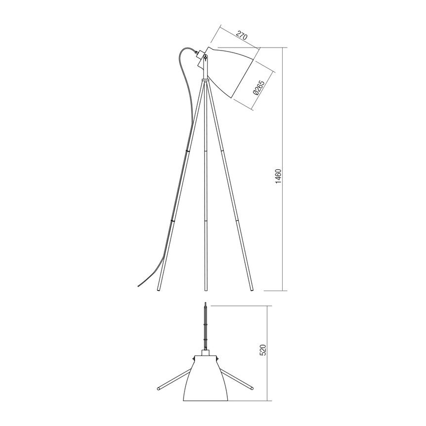 Redo 01-1276 - Stojací lampa ARNE 1xE27/42W/230V černá