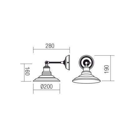 Redo 01-1290 - Nástěnné svítidlo SPINNER 1xE27/42W/230V