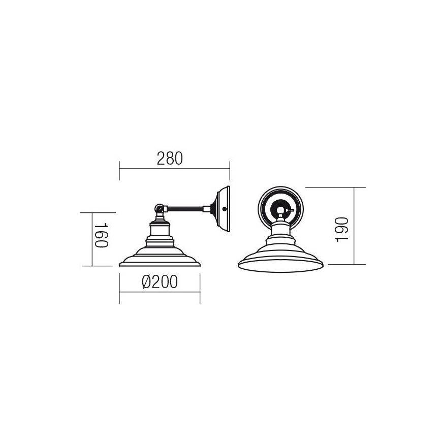 Redo 01-1290 - Nástěnné svítidlo SPINNER 1xE27/42W/230V