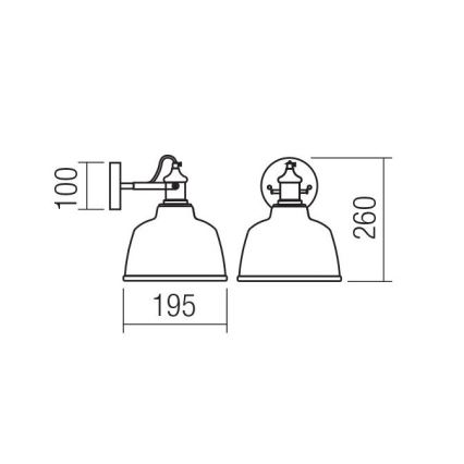 Redo 01-1380 - Nástěnné svítidlo LARRY 1xE27/42W/230V