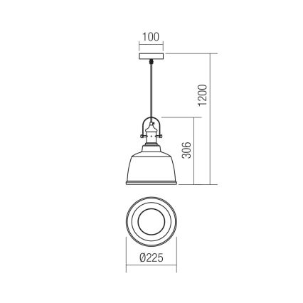 Redo 01-1383 - Lustr na lanku LARRY 1xE27/42W/230V