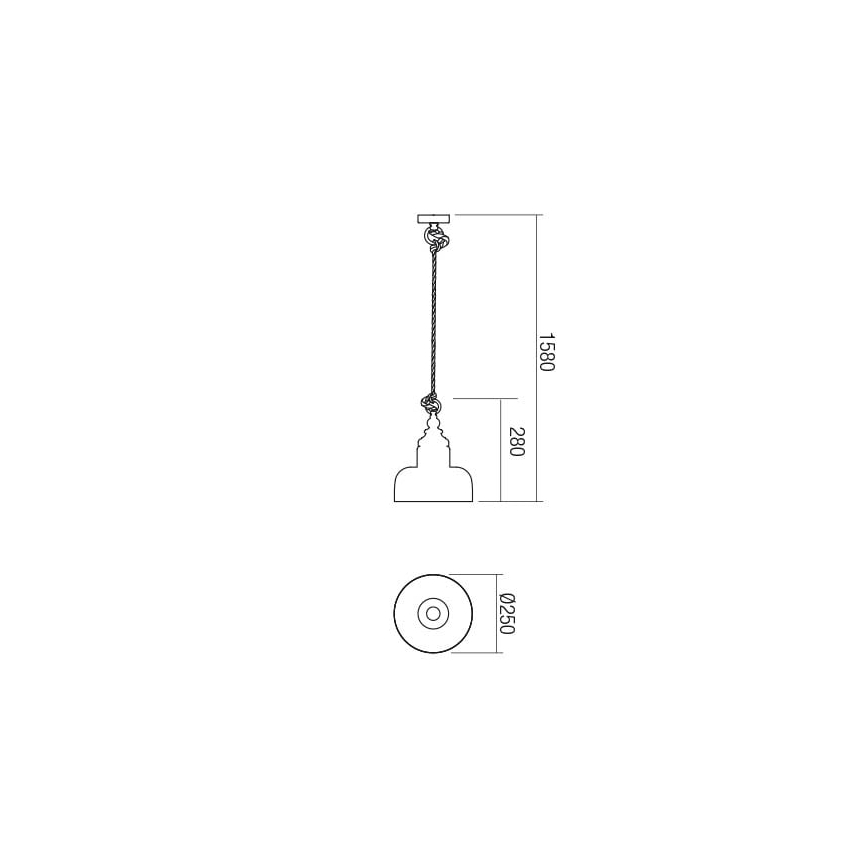 Redo 01-1400 - Lustr na lanku KASHI 1xE27/42W/230V