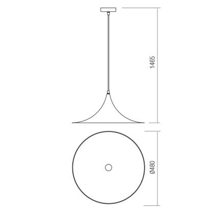 Redo 01-1456 - Lustr na lanku WIZ 1xE27/42W/230V mosaz