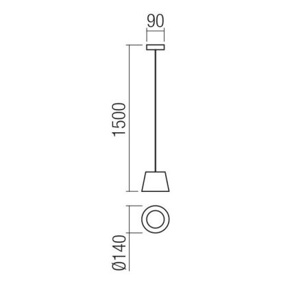 Redo 01-1496 - LED Lustr na lanku LOLLI LED/6W/230V pr. 14 cm černá
