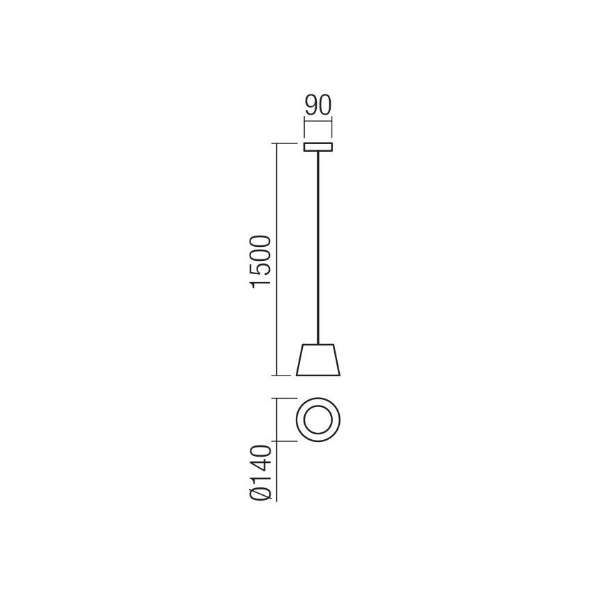 Redo 01-1496 - LED Lustr na lanku LOLLI LED/6W/230V pr. 14 cm černá