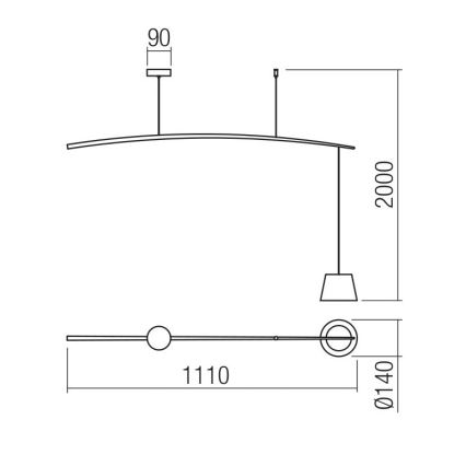 Redo 01-1497 - LED Lustr na lanku LOLLI LED/6W/230V bílá