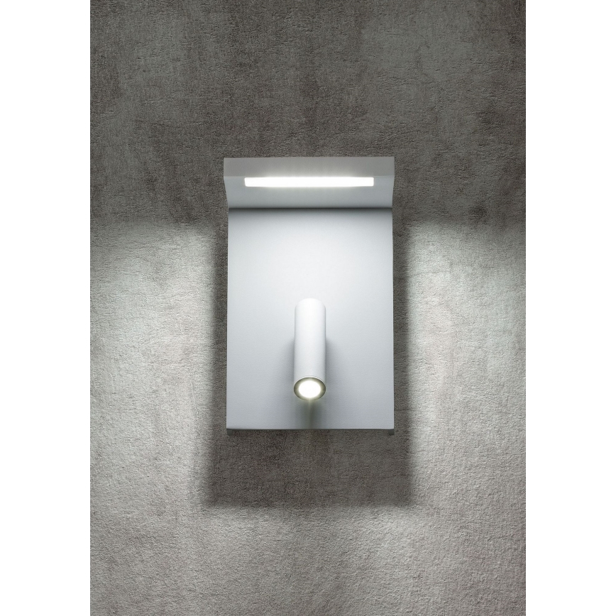 Redo 01-1499 - LED Nástěnné bodové svítidlo AGOS LED/6W/230V + LED/3,2W USB bílá