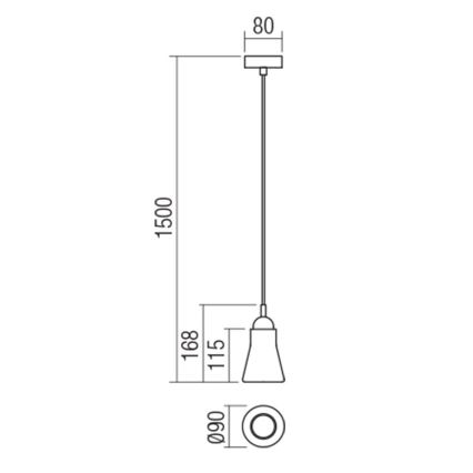 Redo 01-1519 - Lustr na lanku UPPER 1xGU10/28W/230V černá/šedá