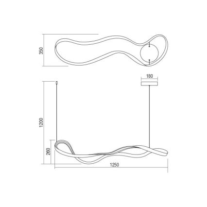 Redo 01-1531 - LED Stmívatelný lustr na lanku NUBO LED/50W/230V