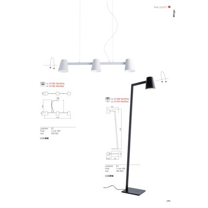 Redo 01-1556 - Stojací lampa MINGO 1xE27/42W/230V bílá